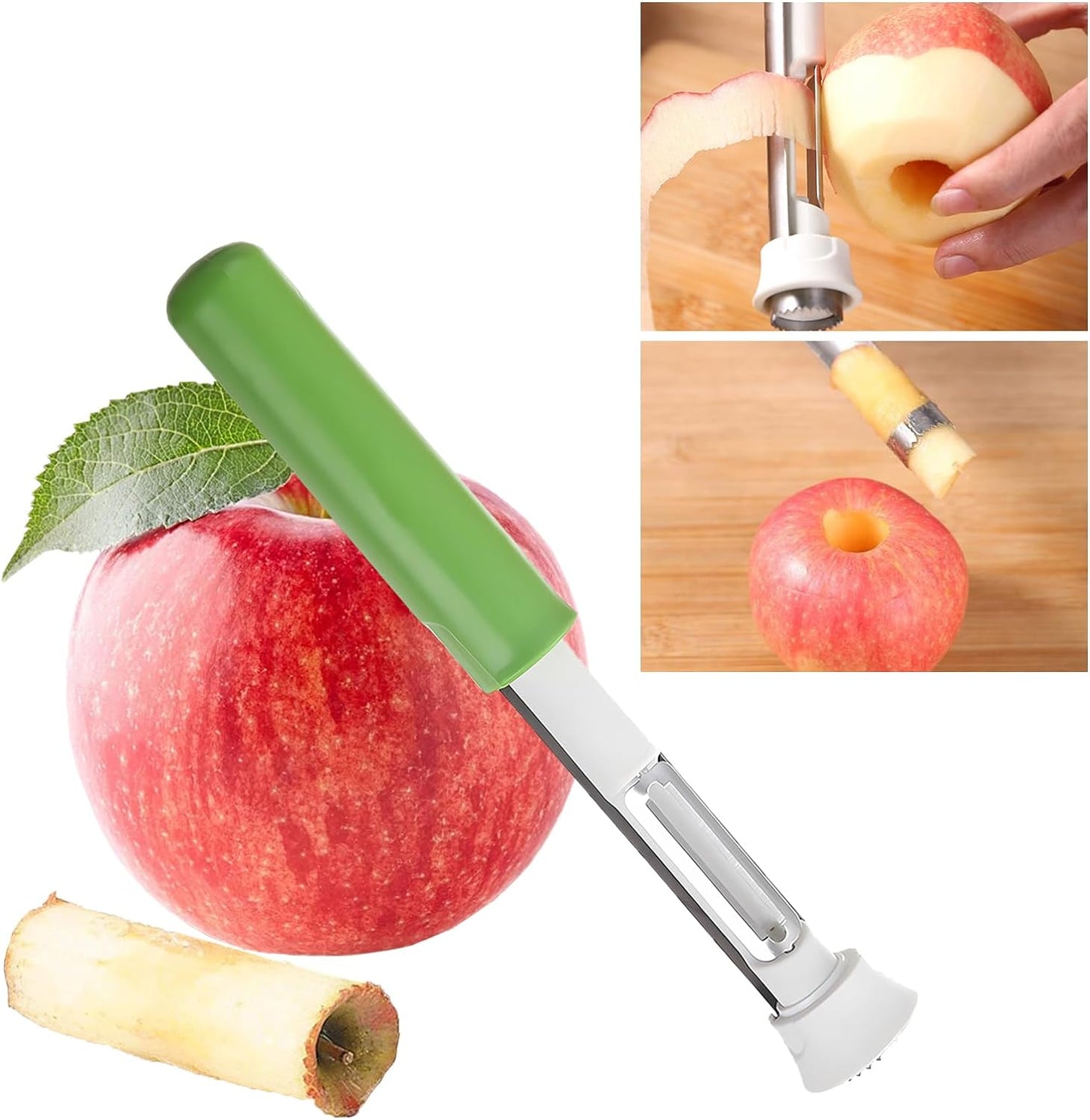 2 in 1 Apple Core Removal, Apple Peeler and Corer Tool, Stainless Steel Kitchen Core Removal Tool,Fruit Corer for Cored Apples, Pears, Bell Peppers, Cakes