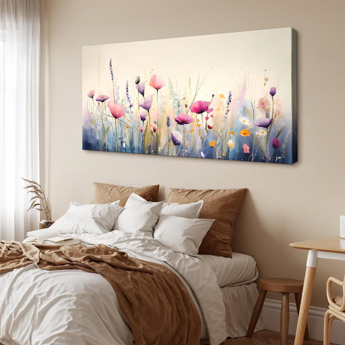 YYYYHPP YP2462 Flowers Wall art Colorful Wildflower Canvas Print Wall Art Wall Art Painting for Living Room Bedroom Kitchen Home and Office Wall Decor