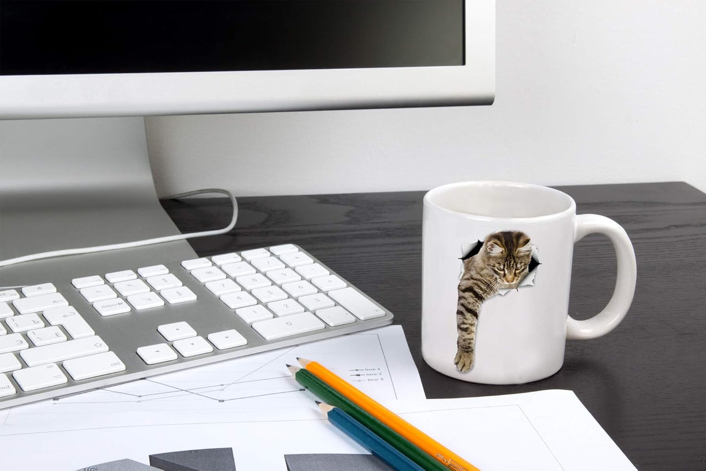 Winston & Bear Cute Reaching Tabby Cat Mug - Ceramic Coffee Mug Gift for Cat Lovers - Perfect Birthday or Christmas, Father's or Mother's Day Gift(11oz)