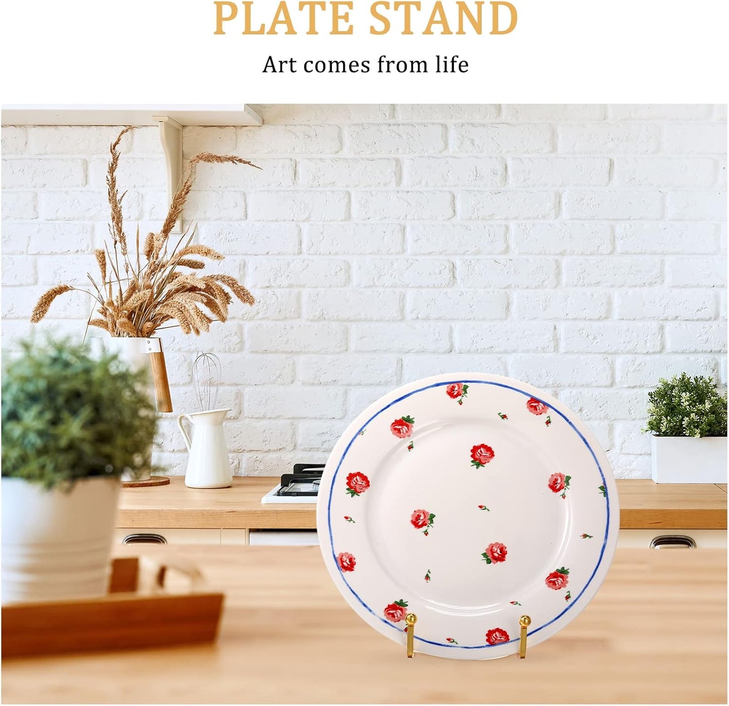 Kenning 12 Pieces Gold Plate Holder Easel Display Stand Metal Book Display Stand Tabletop Picture Frame Holder Photo Square Iron Easel Decorative for Kitchen Office Room Tabletop(3 Inch)