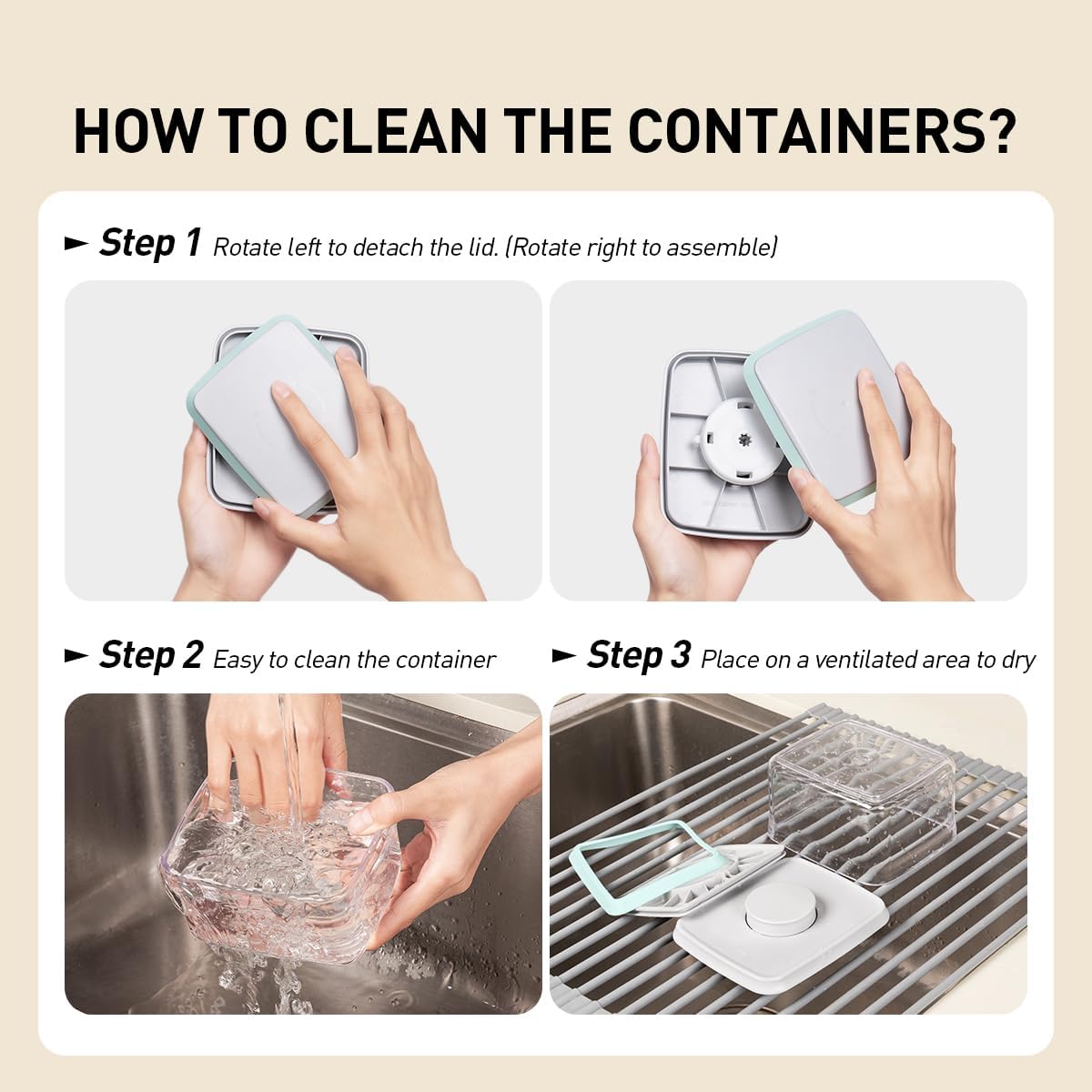 Pop Food Storage Containers Set, 6Pcs Airtight Containers with Lids for Kitchen Pantry Organizers and Storage,One Button Opening BPA-Free Food Containers for Cereal Flour Sugar(0.6, 1.3, 1.9Qt)*2