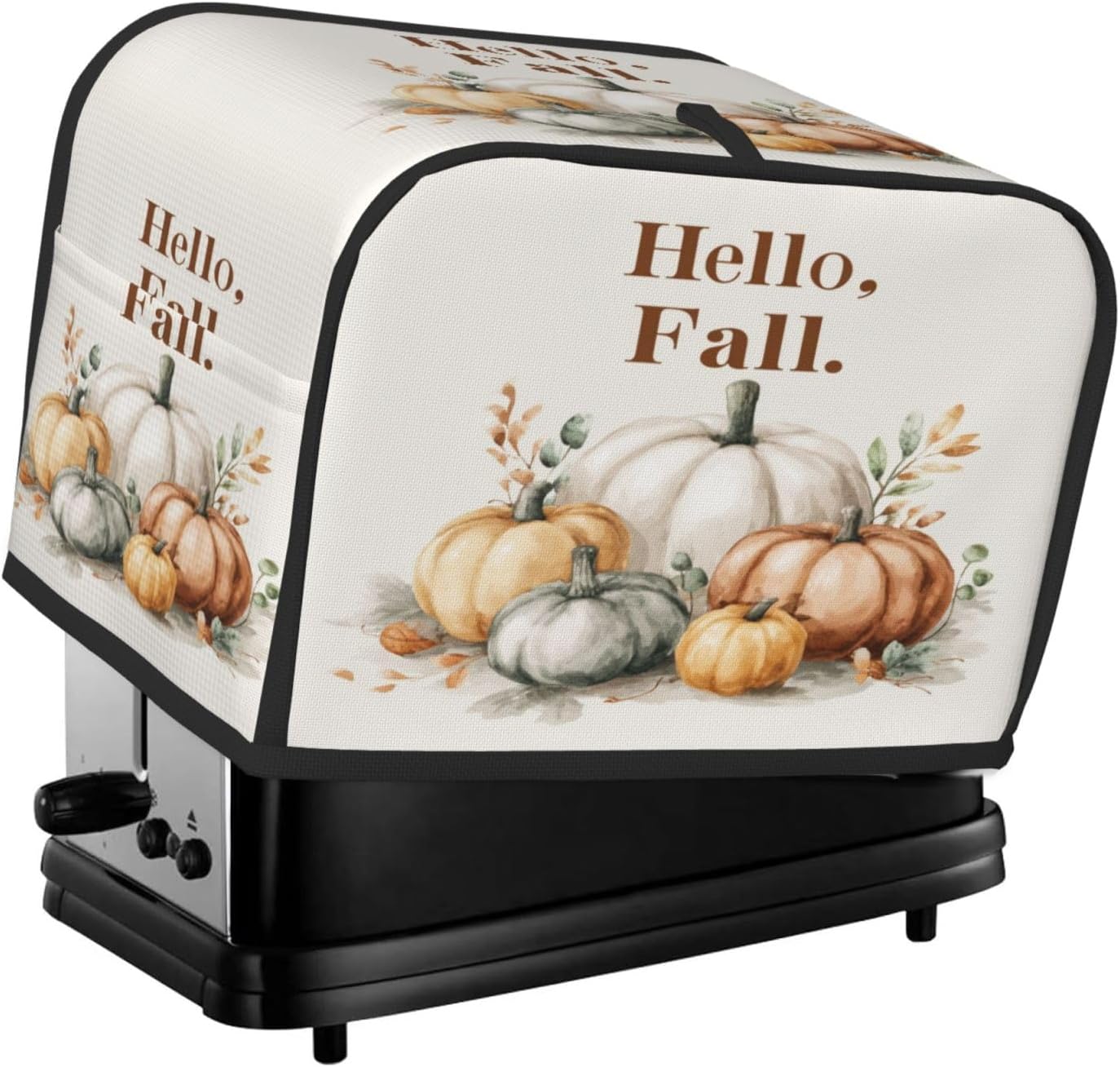 Toaster Cover 2 Slice Watercolor Pumpkin Fall Thanksgiving Kitchen Small Appliance Covers with Pockets Dust and Fingerprint Protection