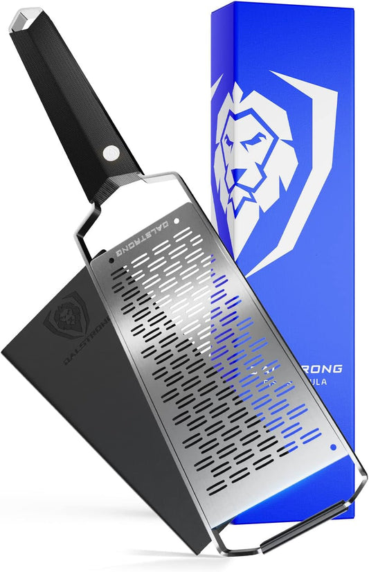 Dalstrong Professional Wide Cheese Grater - Ribbon - #304 Stainless Steel Blade - G10 Handle Kitchen Shredder - w/Blade Cover - Medium/Soft Cheese, Chocolate, Citrus, Root Vegetables - NSF Certified