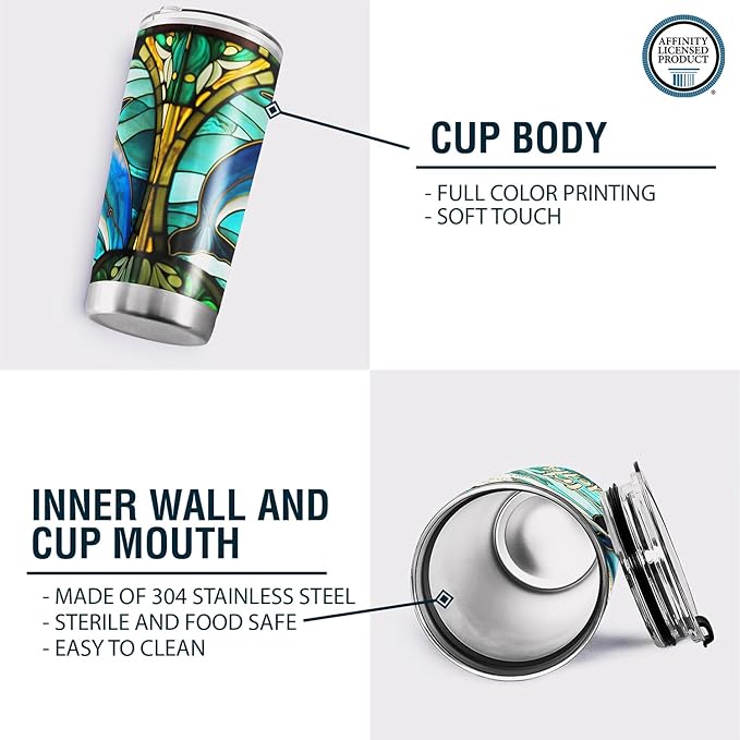 Tri Delta Sorority Paraphernalia - Official Vendor - 20 oz Stainless Steel Insulated Sublimation Tumblers - Dolphins