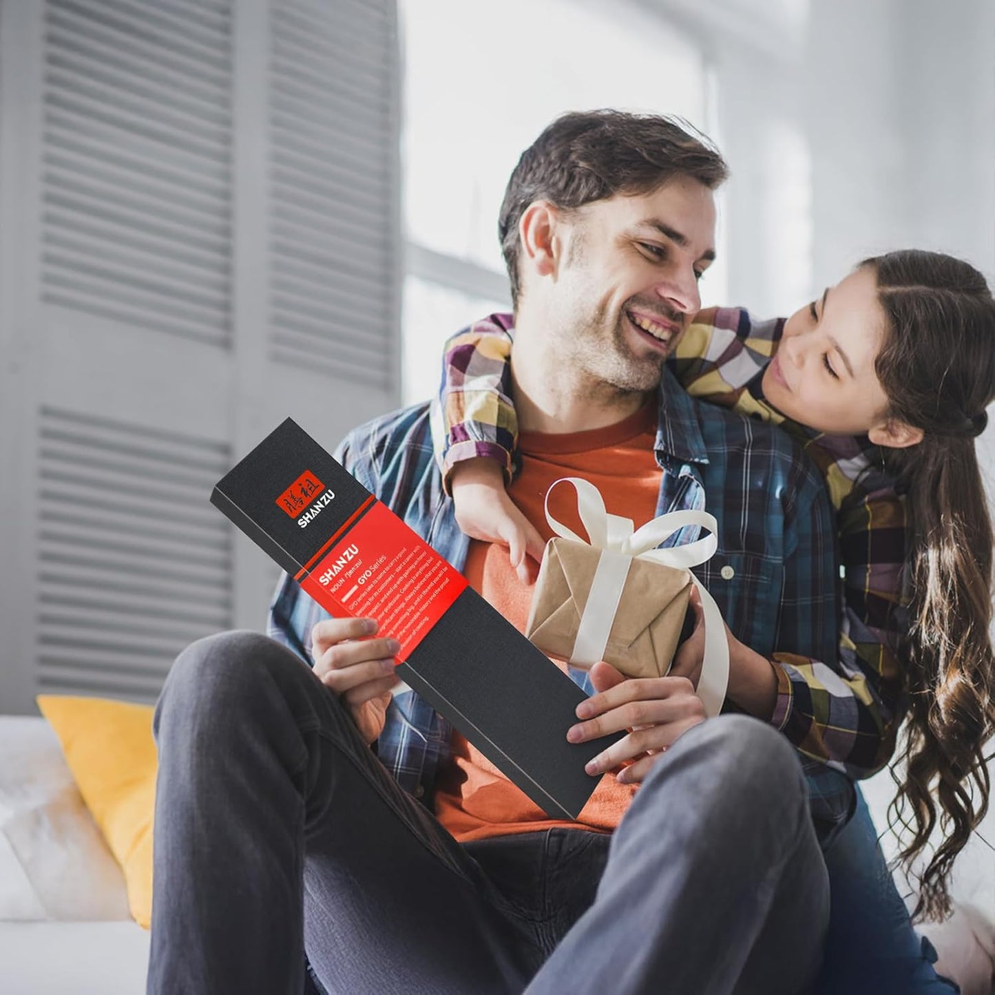 SHAN ZU Personalized Damascus Chef Knife 7 Inch, 67 Layers Damascus Steel 10Cr15CoMoV Sharp Kitchen Knife, Customized Gift for Father's Day, Mother's Day, Halloween, Christmas, Birthday, Wedding