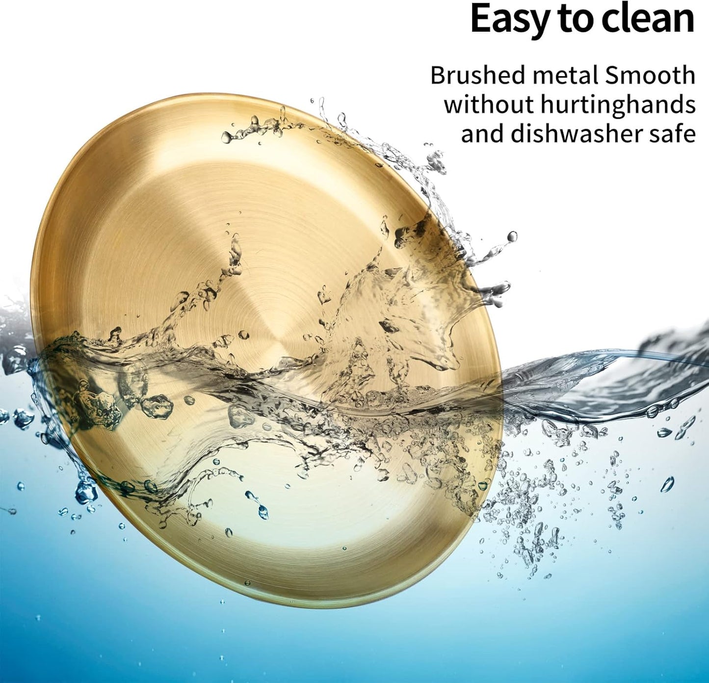 Stainless Steel Dinner Plate, 304Rutian 9" Metal Round Dinner Dishes for Adults, Reusable and Dishwasher Safe, Serving Camping Salad Plate for Home,Outdoor Camping, Snack,and BBQ,Set of 4