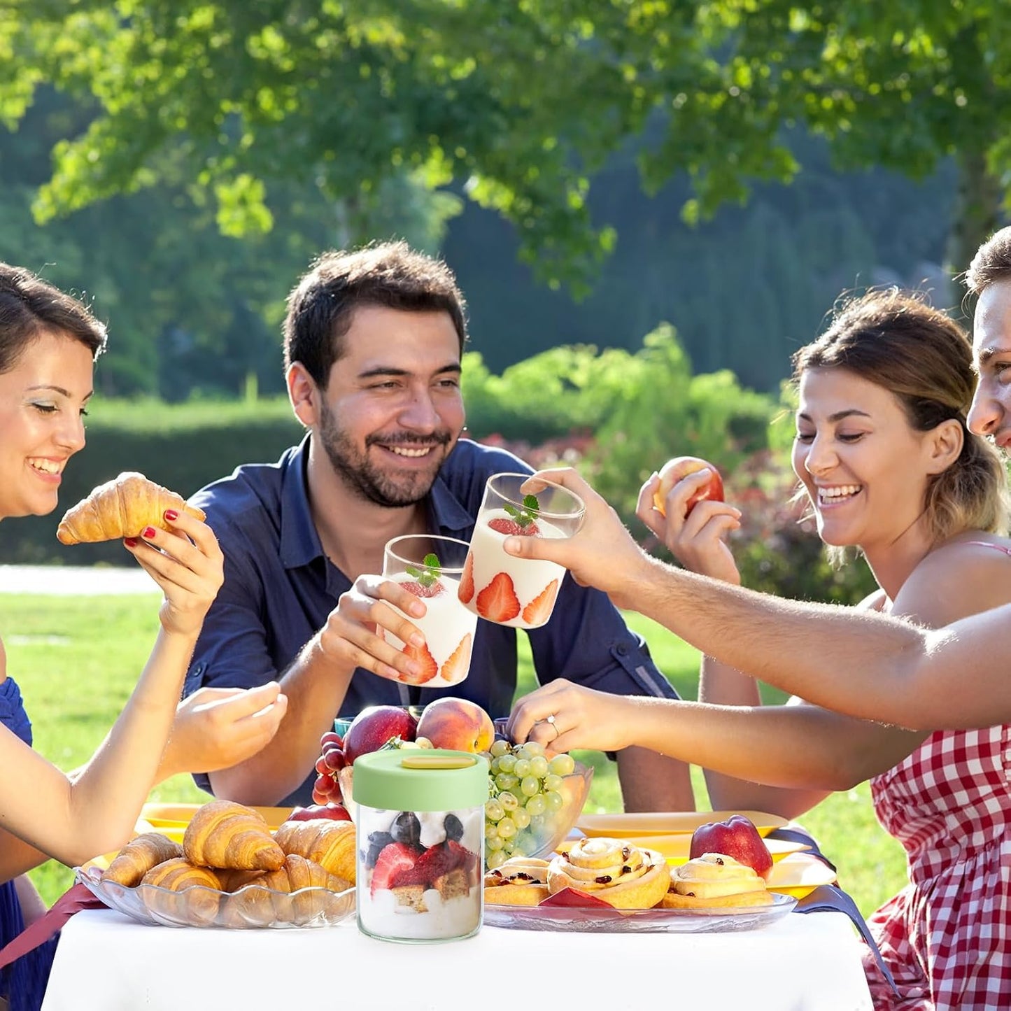 13.5oz Overnight Oats Containers with Lids, Glass Jar with Lid, Overnight Oats Jars, Meal Prep Jars for Yogurt Oats Parfait Chia Pudding Cereal Snacks (8PCS)