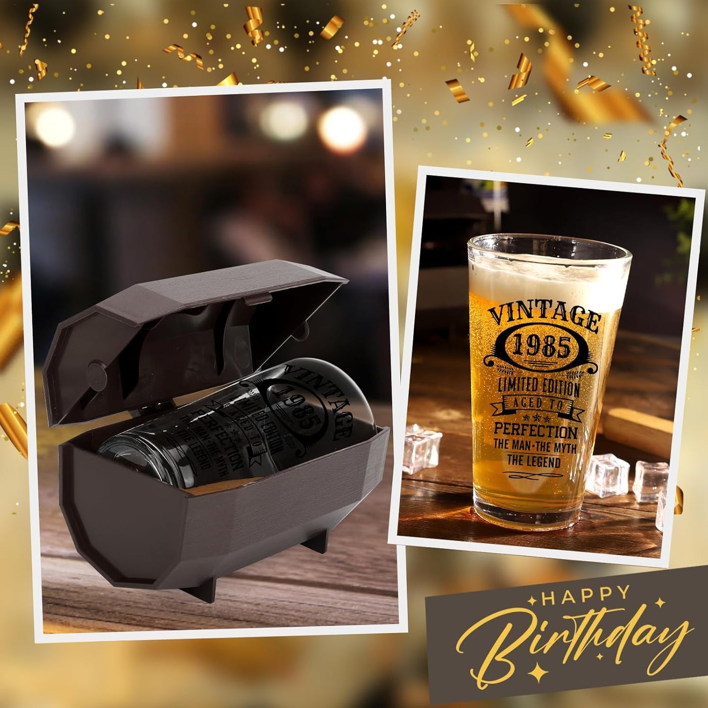 40th Birthday Gifts For Men 1985 Vintage Beer Glass 40 Year Old Birthday Decorations For Him 40th Bday Funny 40th Birthday Gifts Idea For Man Over 40 - Turning 40