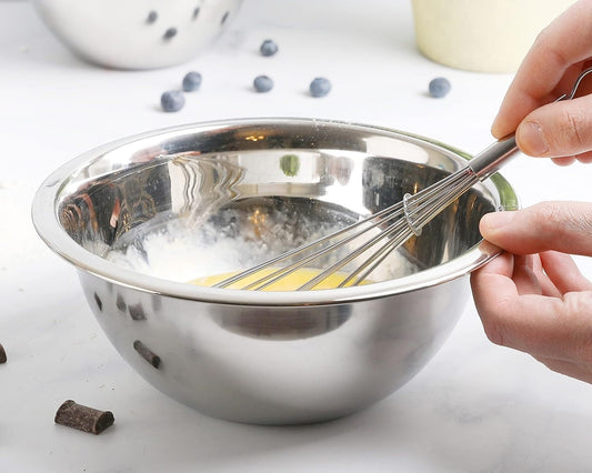 Stainless Steel 4 QT Mixing Bowl | Home & Commercial Quality | Flat Bottom | Cooking, Baking, Meal Prep [1PK]