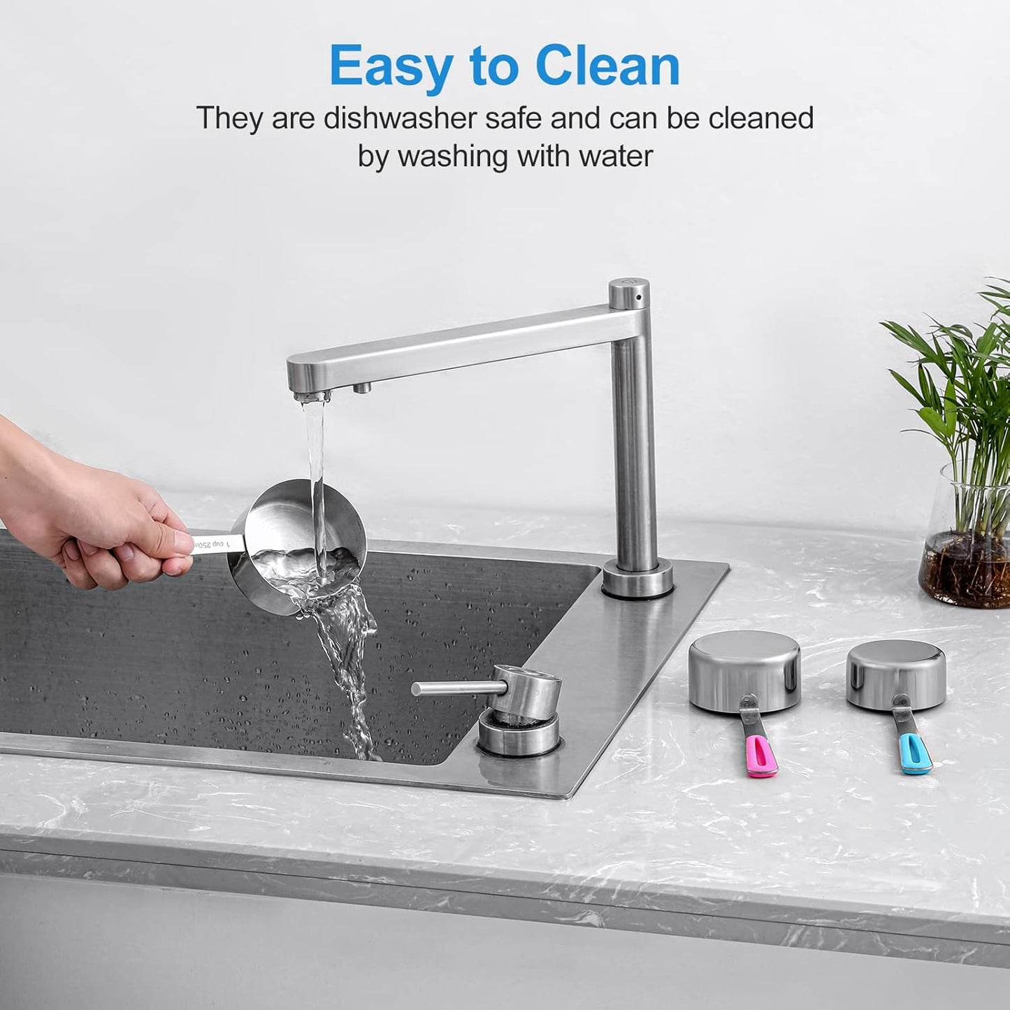 13-Piece Measuring Cups and Spoons Set Stainless Steel for Cooking & Baking (8 Cups +5 Spoons, Colorful）