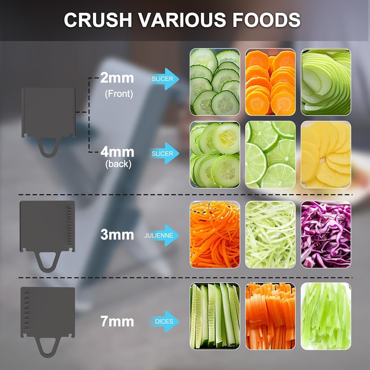 Mandoline Slicer for Kitchen, Mandoline Slicer Safe Multifunctional Dicer Adjustable Commercial Slicer Machine Stainless Steel Chopper