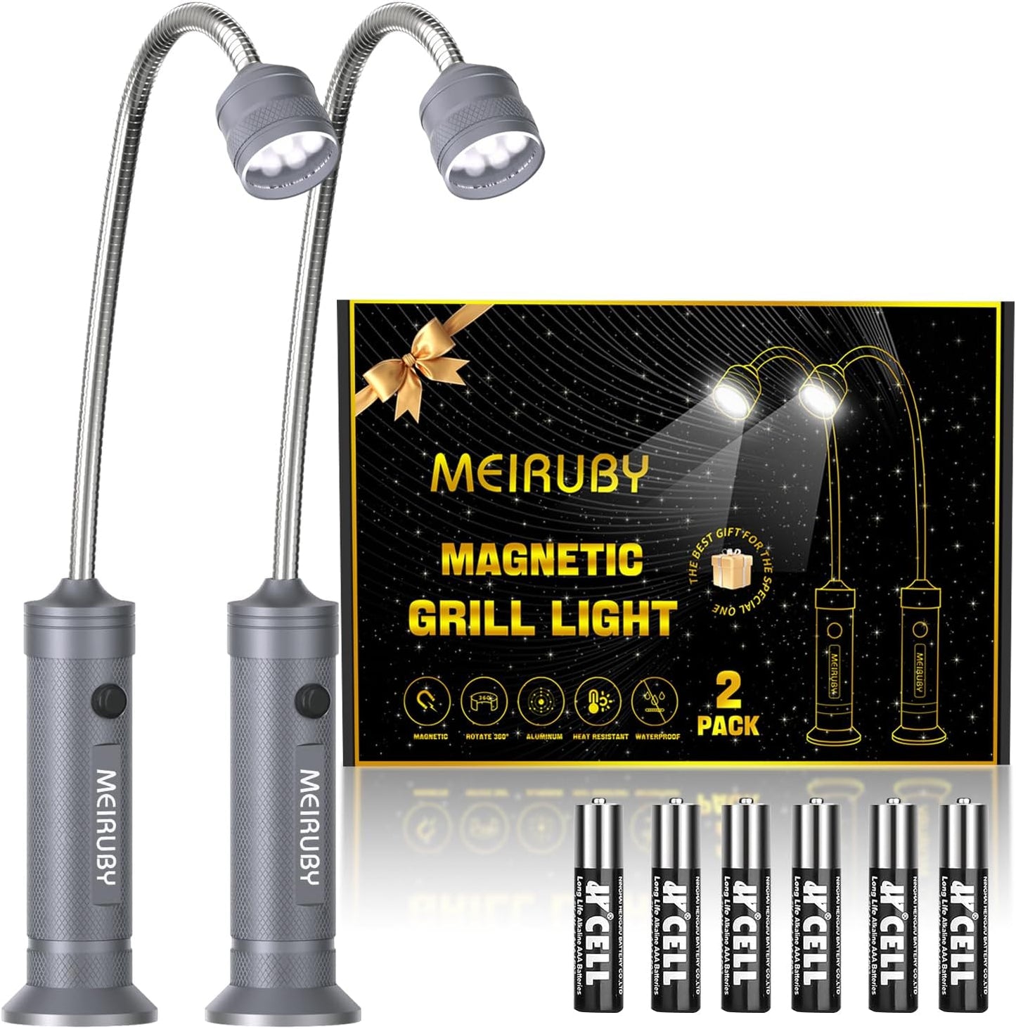 Grill BBQ Stocking Stuffers for Men Adults, 2-Pack Magnetic Barbecue Grill Light: BBQ Grilling Blackstone Griddle Accessories for Outdoor Grills, Birthday Christmas Gifts for Men Dad Husband Grandpa