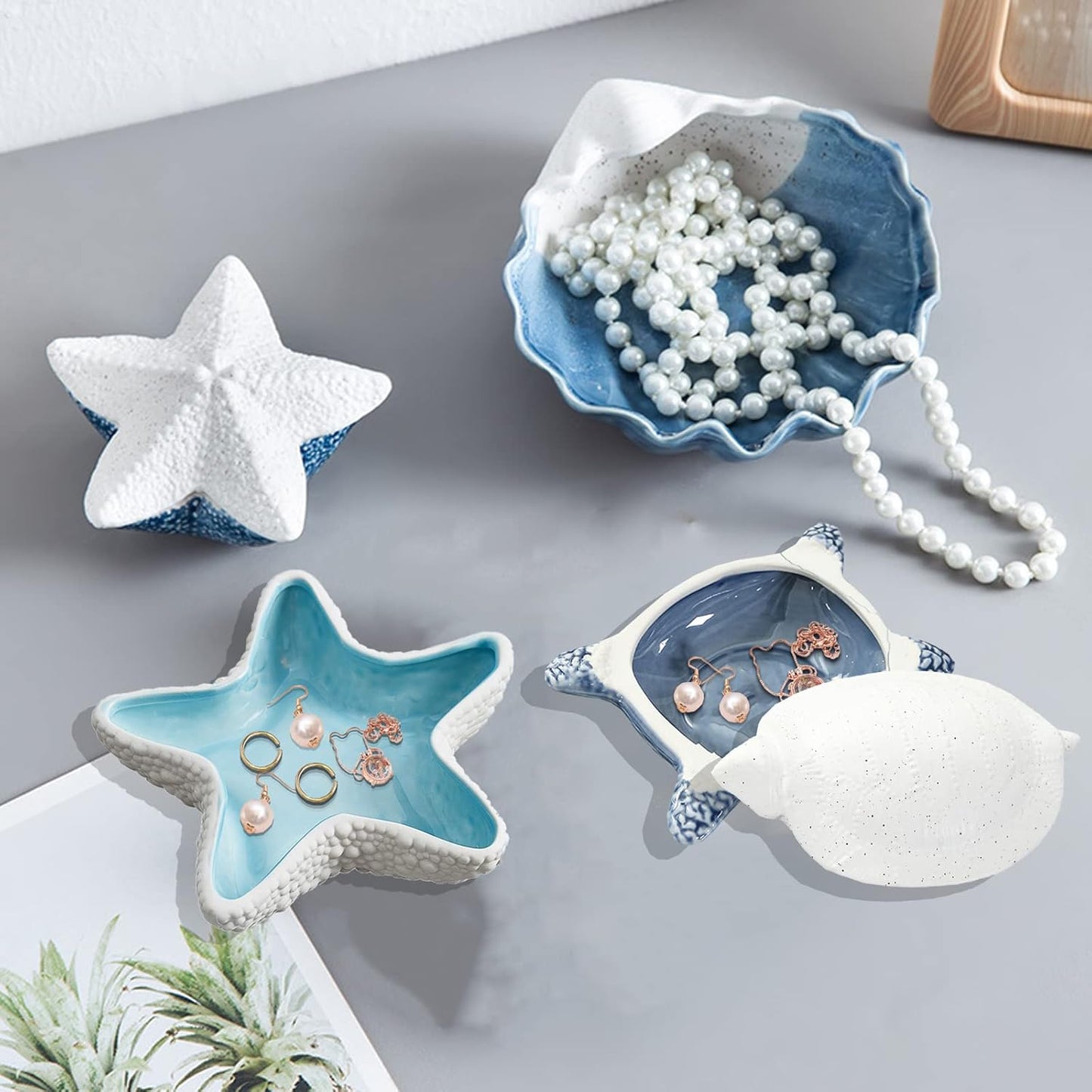 Turtle Jewelry Tray, Ceramic Ring Holder for Jewelry, Candy Dishes Trinket Tray, Jewelry Tray Jewelry Plate Small Key Bowl for Entryway Table Birthday Home Party Decor (L STYLE)