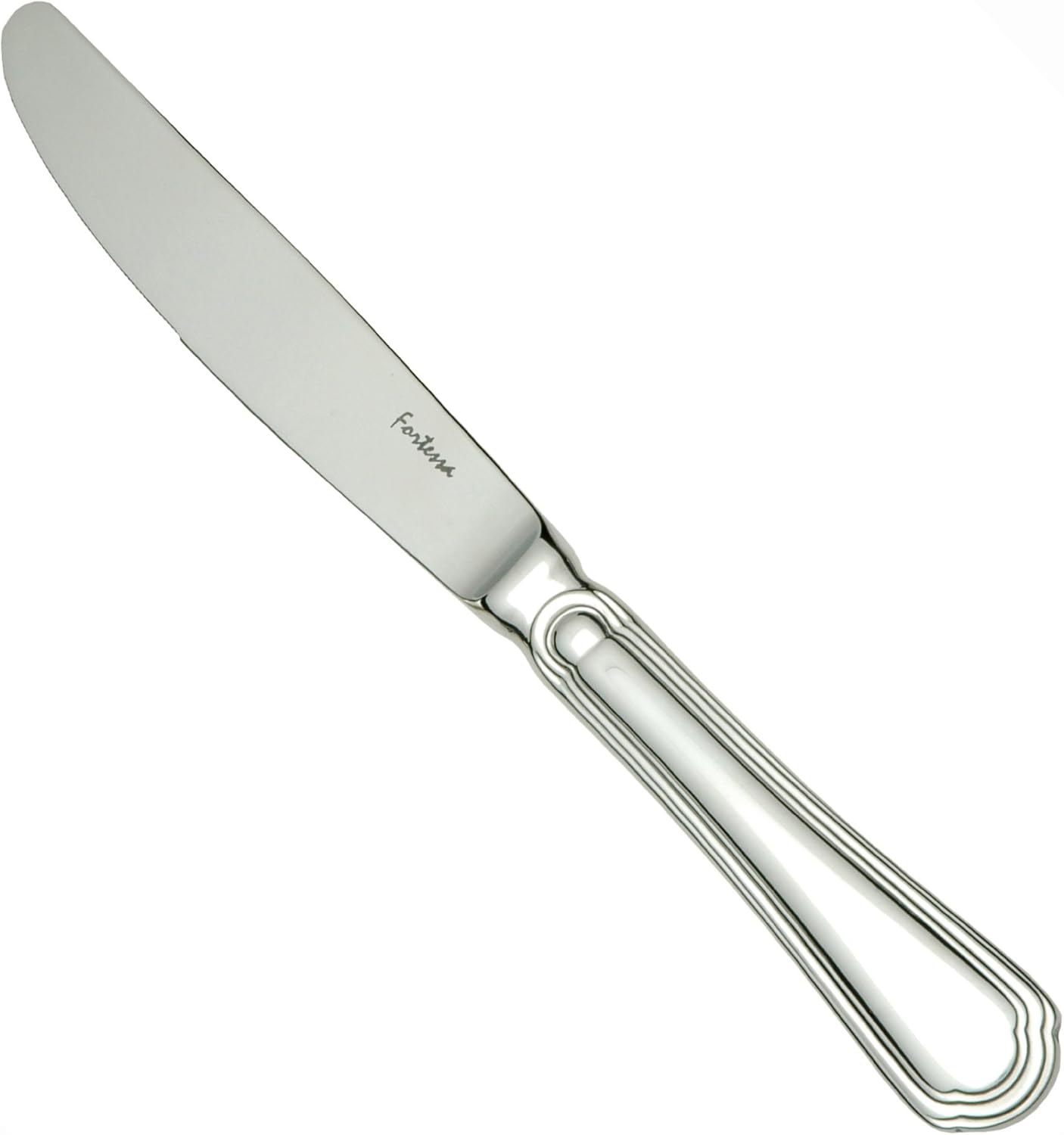 Fortessa Medici 18/10 Stainless Steel Flatware Solid Handle Table Knife, Set of 12,Silver