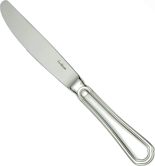 Fortessa Medici 18/10 Stainless Steel Flatware Solid Handle Table Knife, Set of 12,Silver