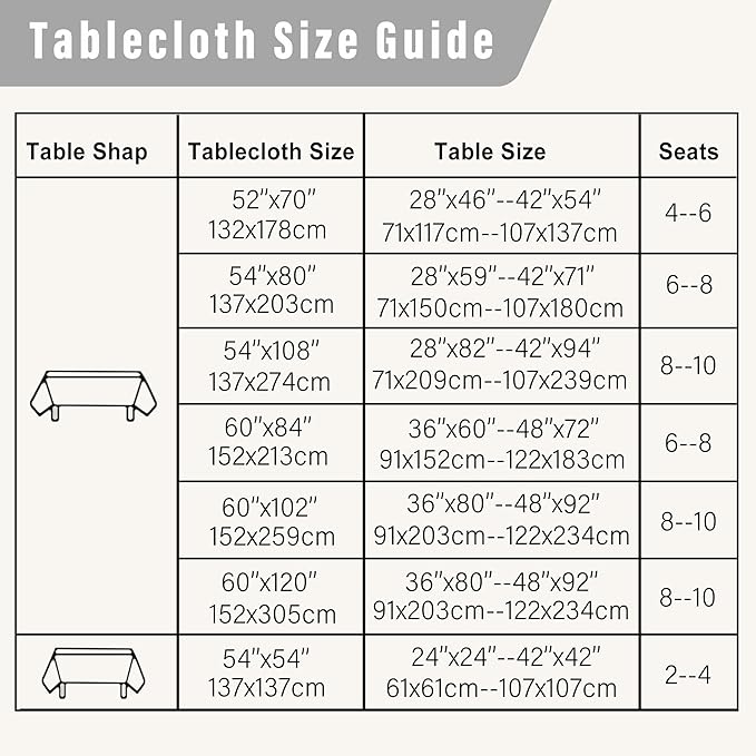 DWCN Faux Linen Tablecloth Rectangle - Fabric Waterproof Spill-Proof Wrinkle and Stain Resistant Tablecloths Decorative Farmhouse Table Cover for Kitchen Dining Party, 60 x 120 Inch, Light Grey