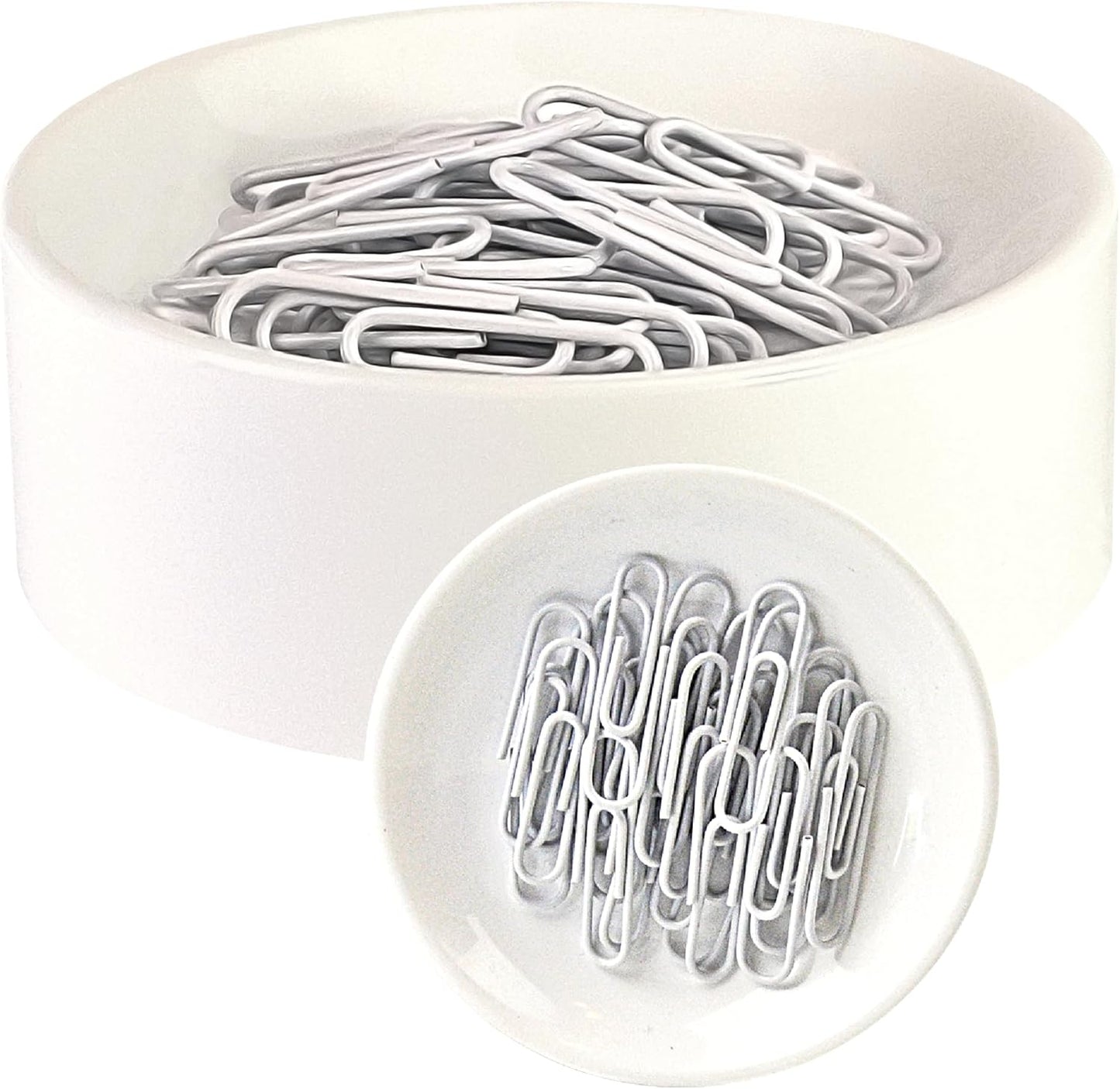 Blue Feather Products, Inc. Clipwell Magnetic Paper Clip Holder - Easy Toss & Pick-Up - Holds Various Metal Parts - Powerful Sweep-Up Magnet - Ideal Locker Accessory & Home & Office Organizer - White