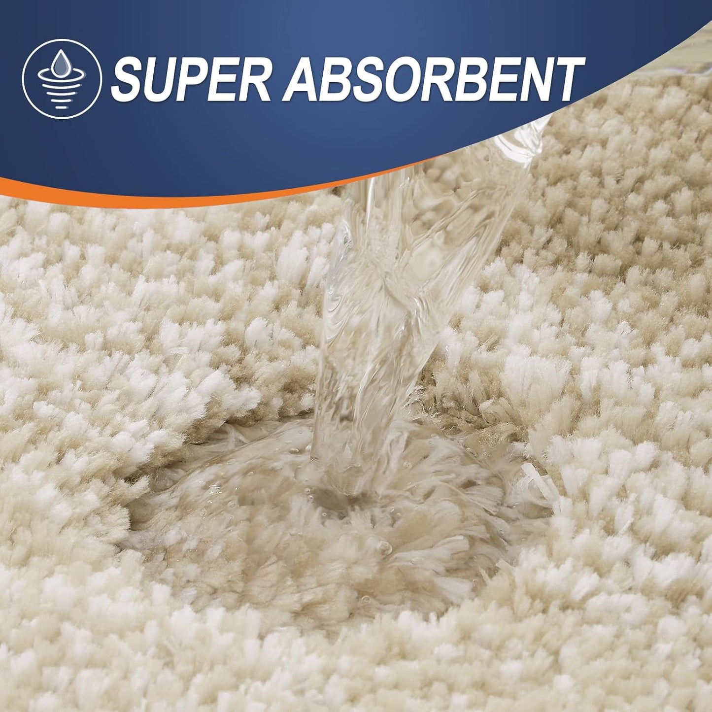 OLANLY Bathroom Rug Set 2 Piece, Soft Absorbent Microfiber Bath Rug Set, Non-Slip, Machine Wash Dry, Plush Shaggy Bath Mats for Bathroom (30"x20"+24"x16", Tan)