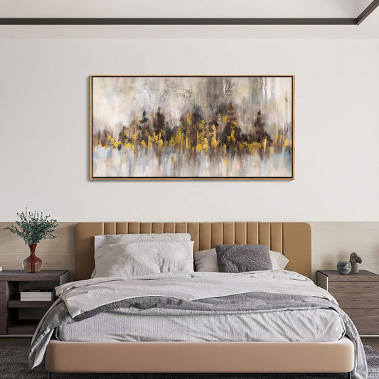 YDYSUNE Gold Abstract Wall Decor - Brown Canvas Wall Art for Living Room- Large Modern Artwork - Oil Painting Pictures for Bedroom Kitchen Home Office