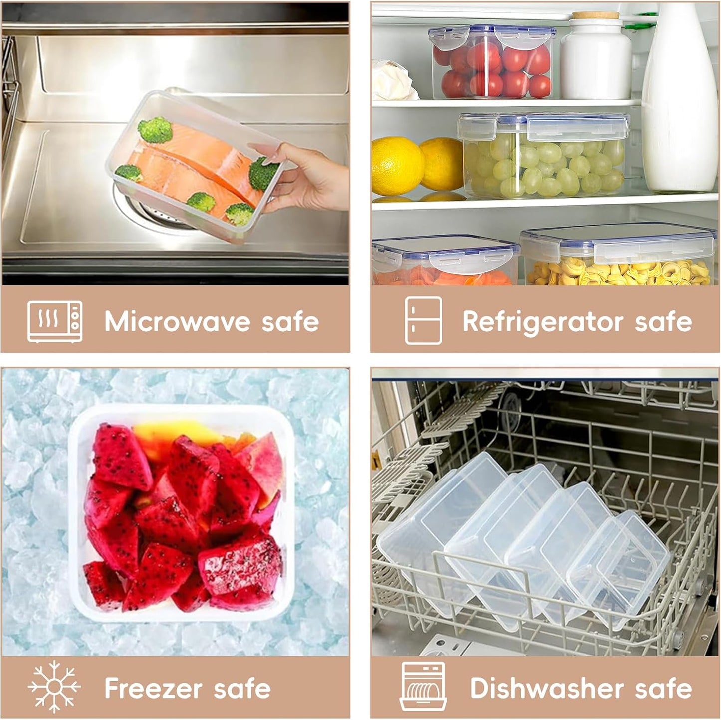 32 PCS Plastic Food Storage Containers with Lids Airtight, BPA-Free Leakproof Meal Prep Container Set for Kitchen Storage Reusable, Microwave Dishwasher Safe Stackable with Labels & Marker