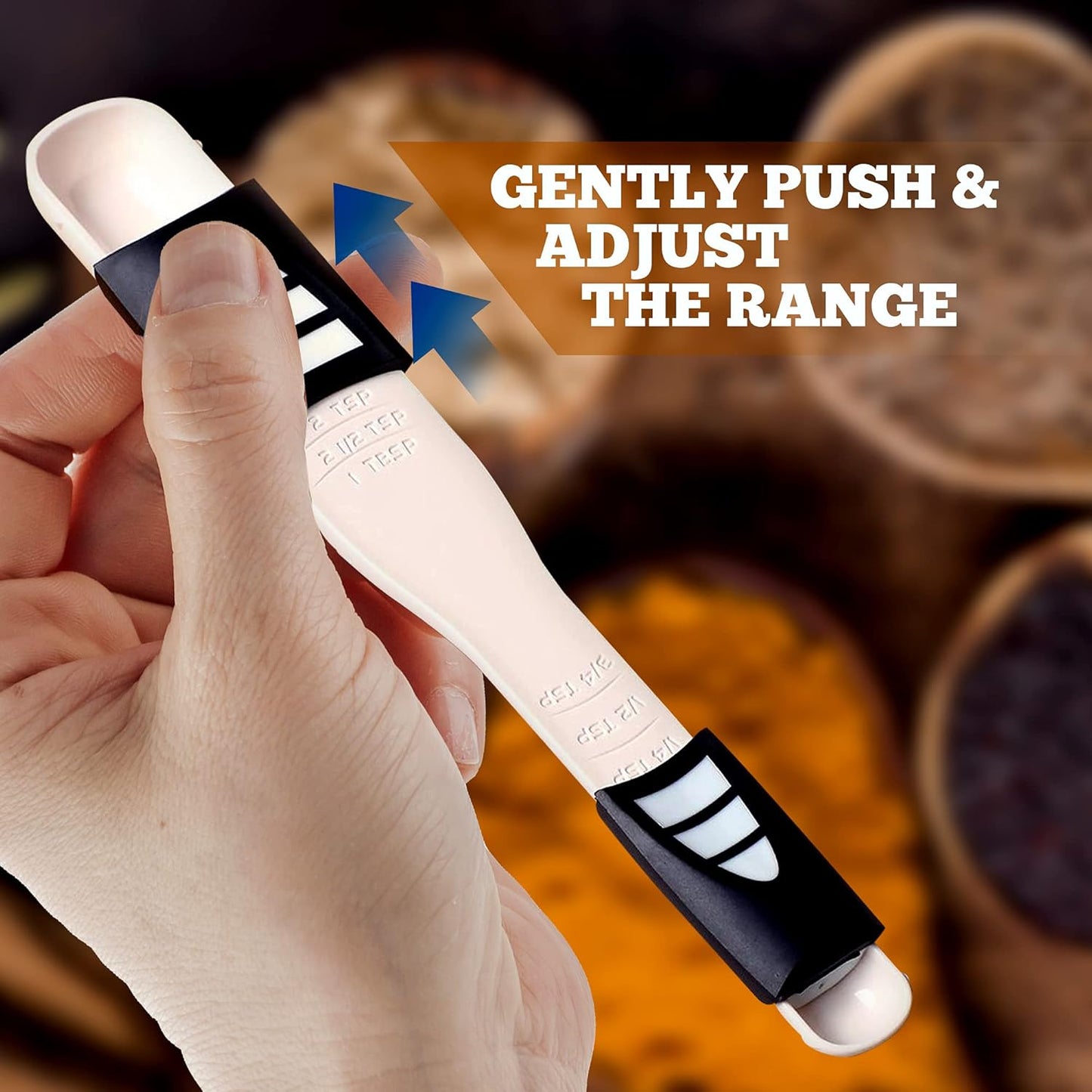 Performore Adjustable Measuring Spoon with Double End Adjustable Scale, 9 Stalls All in One Measuring Spoon, Wide Range of Measurements - Dry and Semi-Liquid Ingredients for Baking, Cooking