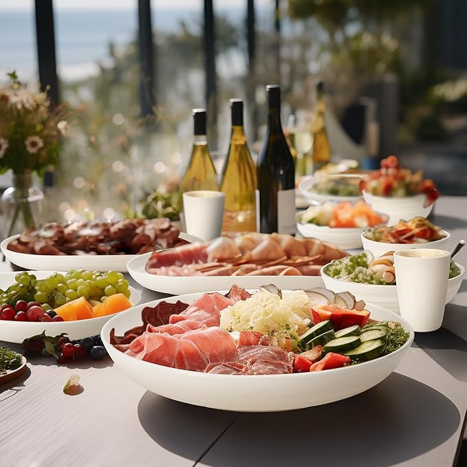 Lazycorner 48-Piece Wheat Straw Dinnerware Sets for 8, Unbreakable Reuasble Dinner Dishes Serving Plate Set for Kitchen, Including Plastic Dinner Plate, Dessert Plate, Bowl, Cup(Beige)