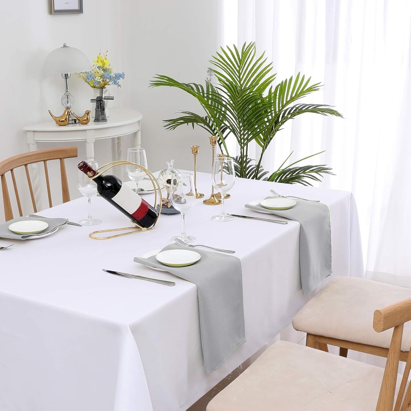 H.VERSAILTEX Cloth Napkins Set of 12 (18" X 18") Linen Textured Dinner Napkins Waterproof Extra Soft Thick Durable Reusable Napkins with Hemmed Edges for Dinners, Weddings and Everyday Use, Grey