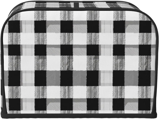 Toaster Cover 4 Slice Black White Plaid Kitchen Small Appliance Covers with Pockets Dust and Fingerprint Protection