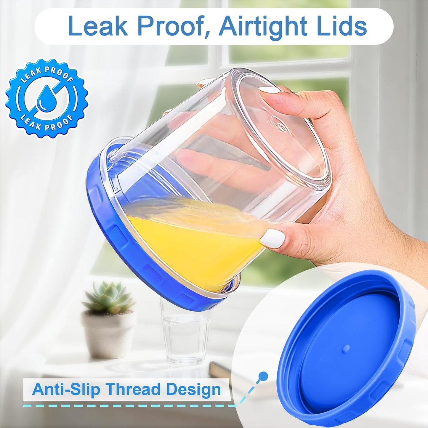 24 Pcs 16 oz Plastic Deli Containers with Screw Lids, Freezer Storage Containers Reusable 2 Cup Food Storage Container with Pen & Brush for Snack Salad Fruit, Microwave & Dishwasher Safe