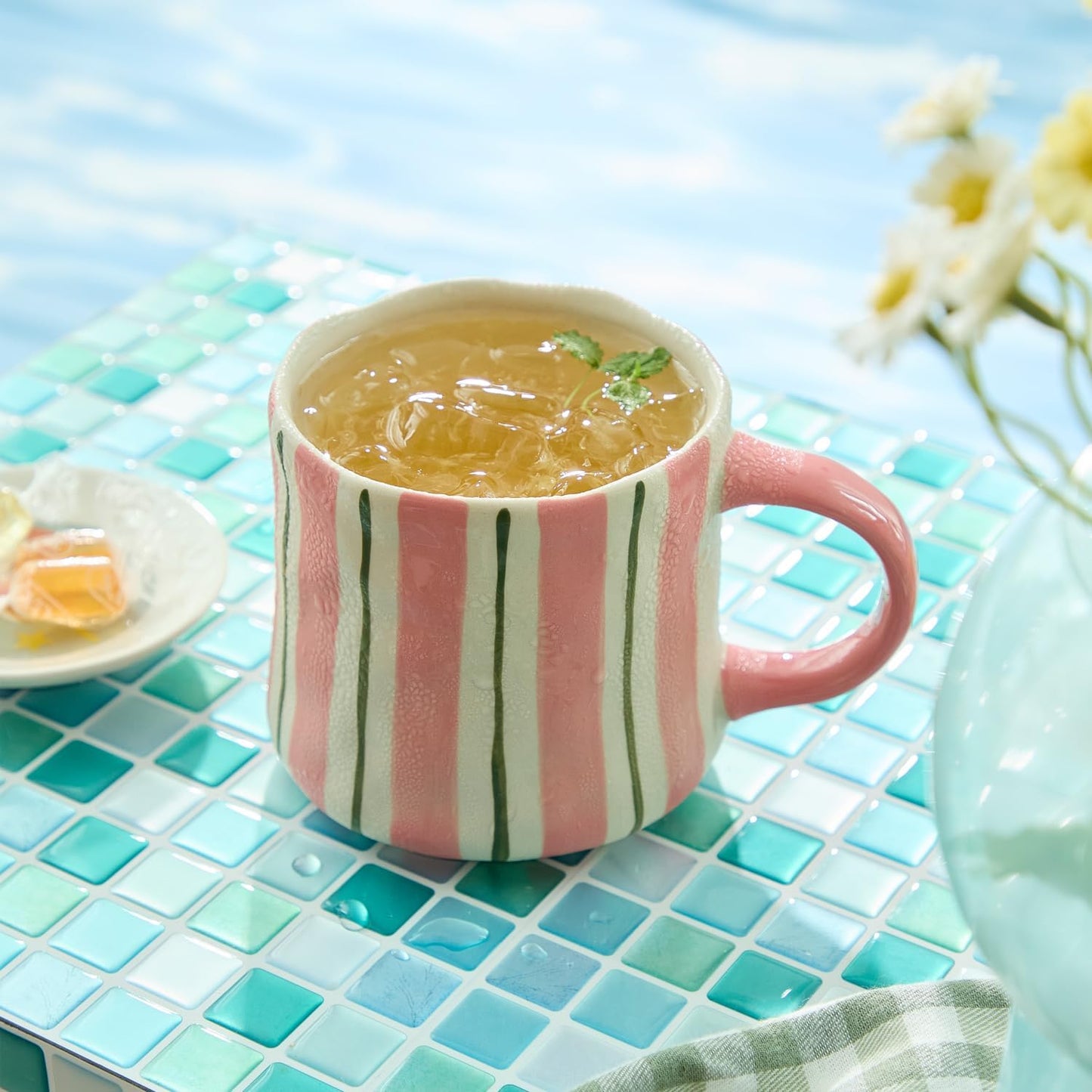 Stripe Ceramic Coffee Mugs, 12oz Vibrant Striped Red Design Cute Mugs, Dishwasher & Microwave Safe Cups for Coffee, Tea, and Cocoa, Perfect for Daily Brews tea or coffee