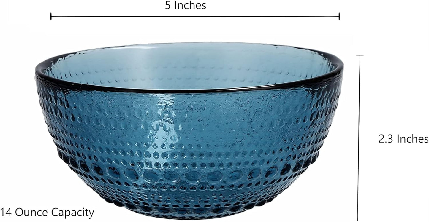 Fortessa Jupiter Vintage Glassware Collection 5 Inch Cereal Salad Dessert Snack All-Purpose Bowl 6 Pack, Sage Green, 14 Ounce (6 Pack)