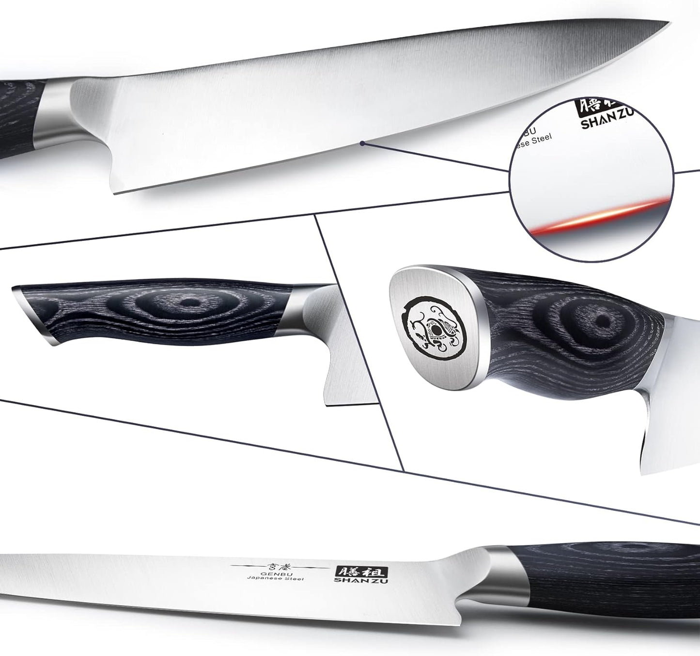 SHAN ZU Customize Chef Knife, 8 incn Japanese Super Steel Sharp Chef's Knives with K133 Ergonomic Handle Practical Father's Day Gift for Your Loved Ones