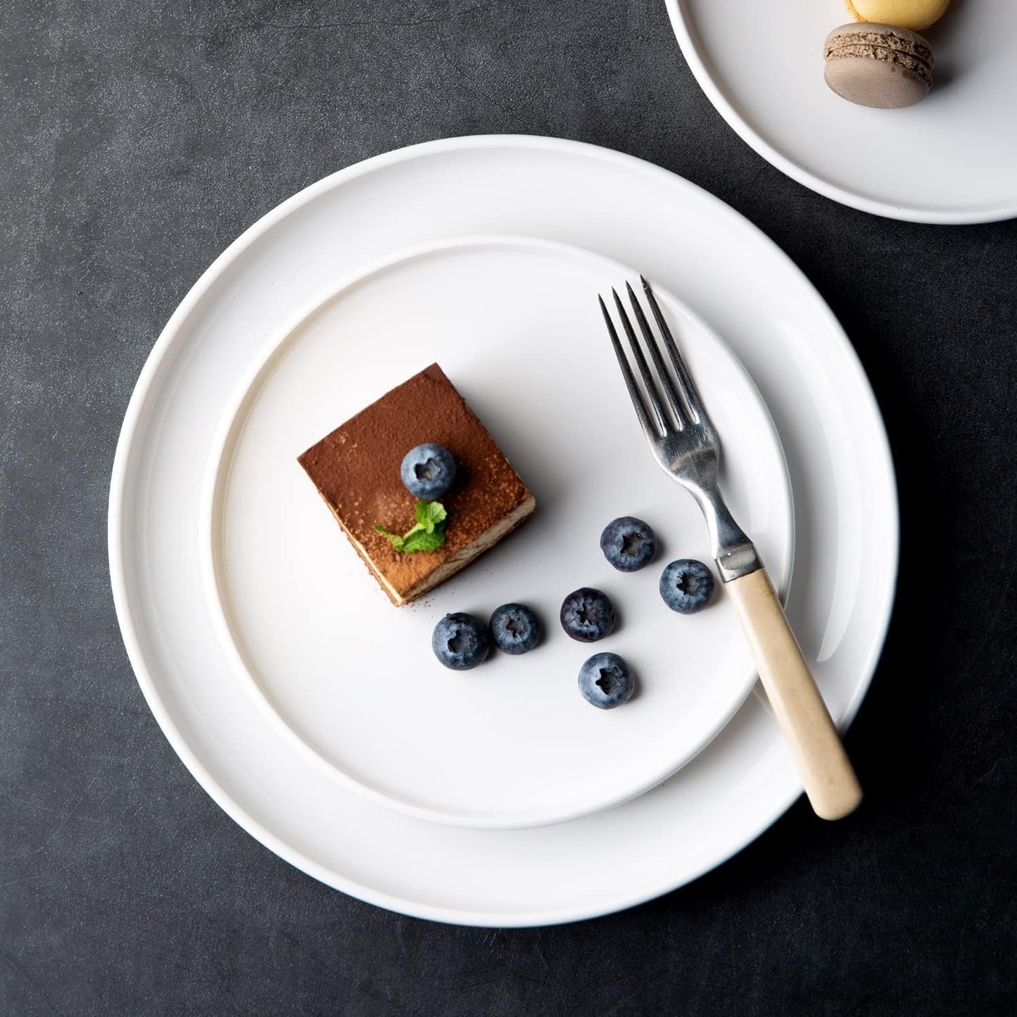 AmorArc Ceramic Dinner Plates Set of 6,10.5 inch Large Stoneware plates for Kitchen,Dinnerware Dishes set- Microwave,Dishwasher Safe,Scratch Resistant-White