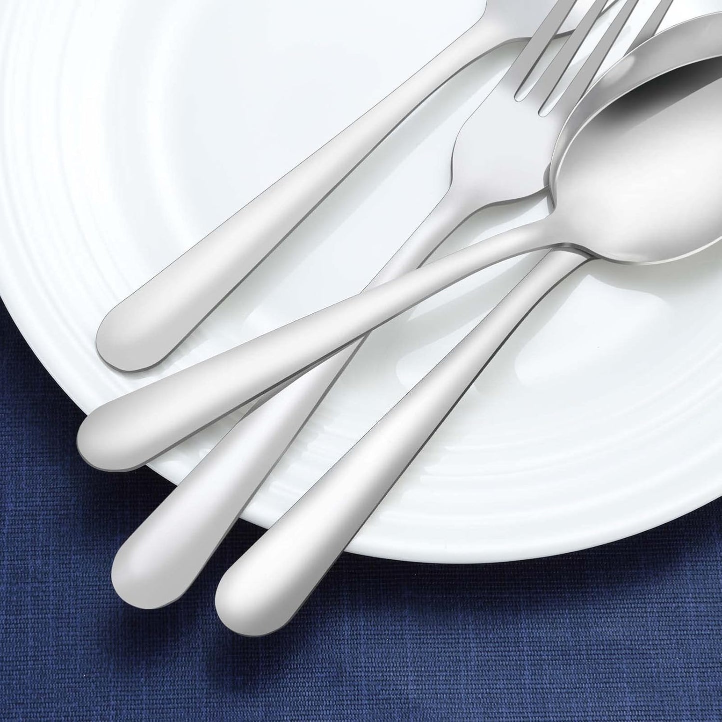 24-Piece Dinner Spoons Set, Funnydin 6.7" Stainless Steel Spoons Silverware, Durable Dessert Spoons, Table Spoon Use for Home, Kitchen and Restaurant - Mirror Polished, Dishwasher Safe