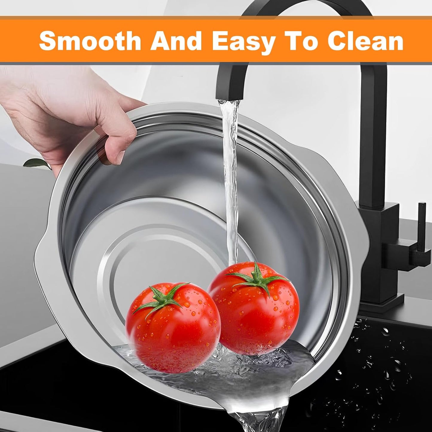 Stainless Steel Microporous Colander for Kitchen, 2.5QT Large Capacity, Colander and Bowl Set of Two, Stainless Steel Drain Basket with Mixing Bowl, for Washing Fruits and Vegetables