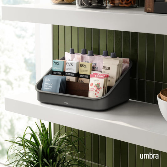 Umbra Bellwood Countertop Organizer, Black/Walnut