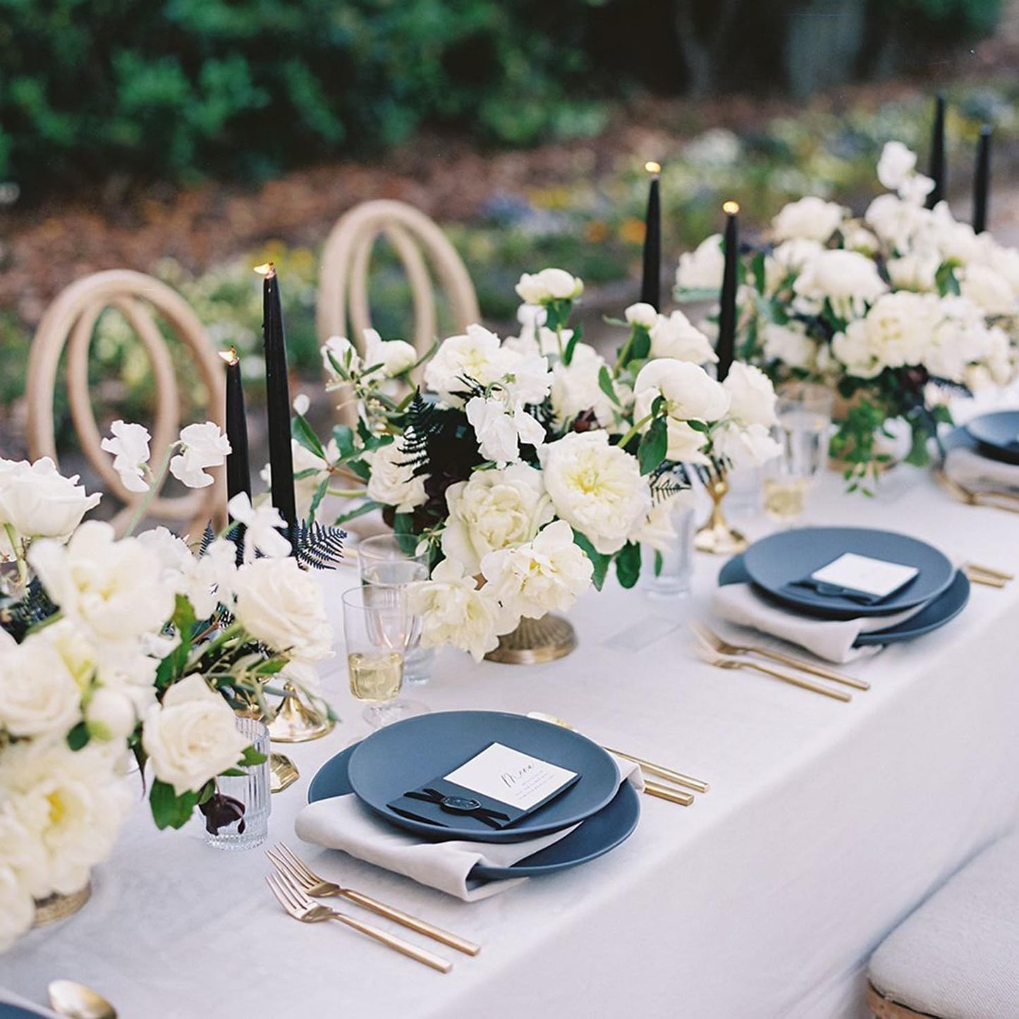 sancua Rectangle Tablecloth - 54 x 108 Inch - Stain and Wrinkle Resistant Washable Polyester Table Cloth, Decorative Fabric Table Cover for Dining Tables, Buffet Parties and Camping, White