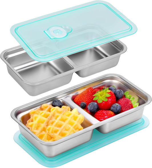 2 PCS stainless steel snack containers, reusable, travel container for condiments and sauces,Snack Containers