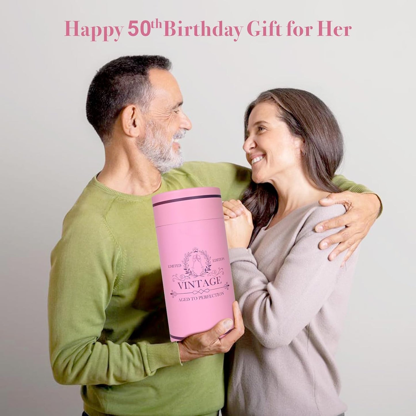 50th Birthday Gifts for Her, 20Oz Vintage 1975 Wine Glass with Golden Letter, 50 Year Old Birthday Decorations, Funny 50 Bday Gift Ideas For Women, Friends, Sister, Mom - Turning 50 Present