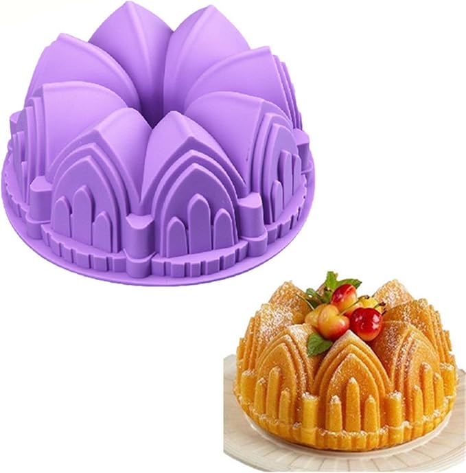 FantasyDay 8.6'' Crown Castle Cake Mold Silicone Baking Molds Party Cake Bakeware for Your Birthday Dessert, Cake, Bread, Tart, Pie, Flan and More #2