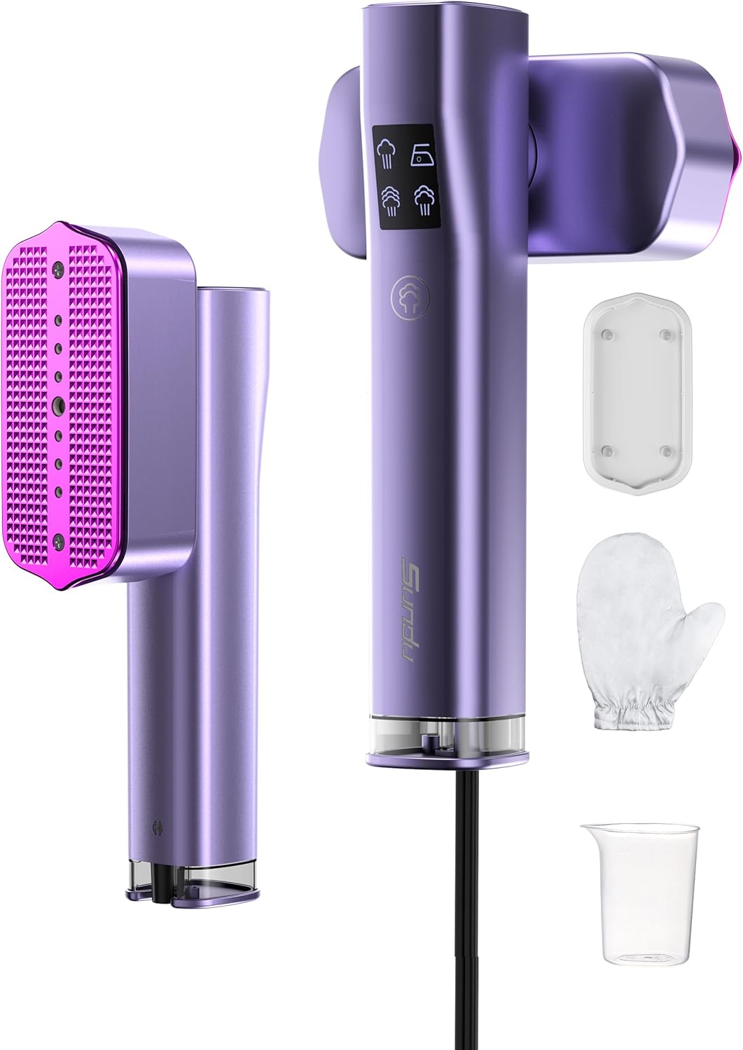 Steamer for Clothes,Sundu Portable 2-in-1 Steamer & Iron,15s Heat-up,100ml Tank,Ironing Gloves,20 Min Steam,Wrinkle Remover,Garment Steamer for Travel & Home(Dreamy Purple)