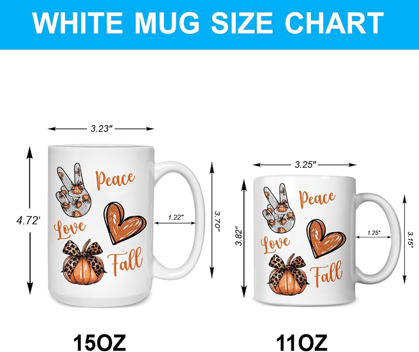 Hyturtle Personalized Fall Autumn Mug Gifts - Pumpkin Spice - Custom Name Coffee Cup Ceramic Mug 11oz 15oz - Autumn Gifts - Fall Thanksgiving Decor Gift - Birthday Christmas