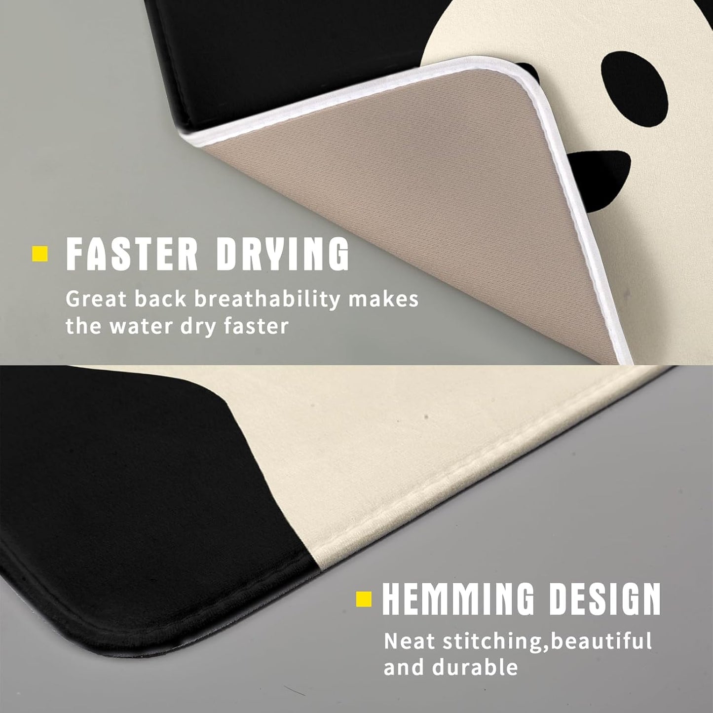 Halloween Dish Drying Mats for Kitchen Counter 16×18 Inch Halloween Ghost Spooky Festival Small Microfiber Drying Mat Kitchen Accessories Dish Rack Mat Drainer Pad Washable Absorbent