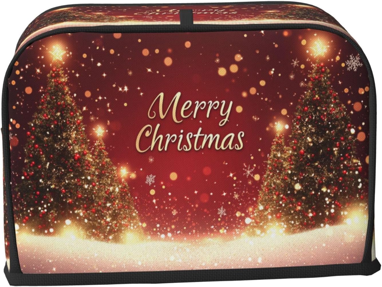 Toaster Cover 2 Slice Red Christmas Tree Snow Winter Kitchen Small Appliance Covers with Pockets Dust and Fingerprint Protection