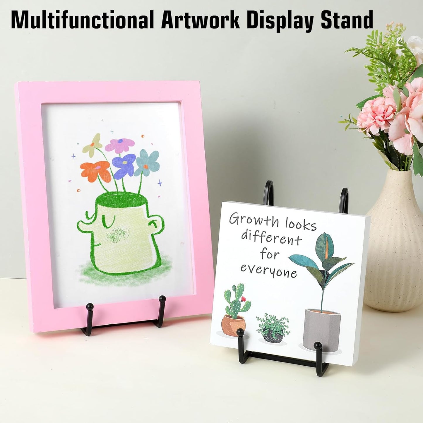 12 Pack Plate Stands for Display 6 Inch Plate Holder Display Stands Picture Frame Holder Metal Frame for Decorative Supplies, Book, Photo, Easel, Platter, Tabletop Art