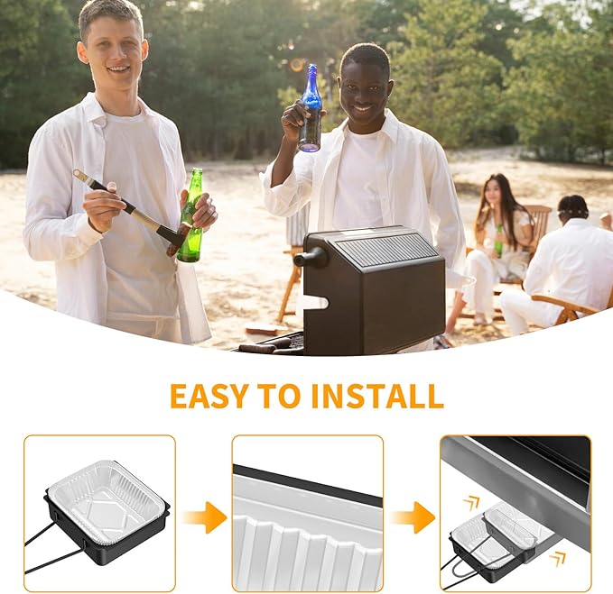 GARNETIN Nexgrill Grill Drip Pan & Grease Catcher Cup Set with 15 Aluminum Foil Liners - Nexgrill Replacement Parts, Nexgrill Grease Tray