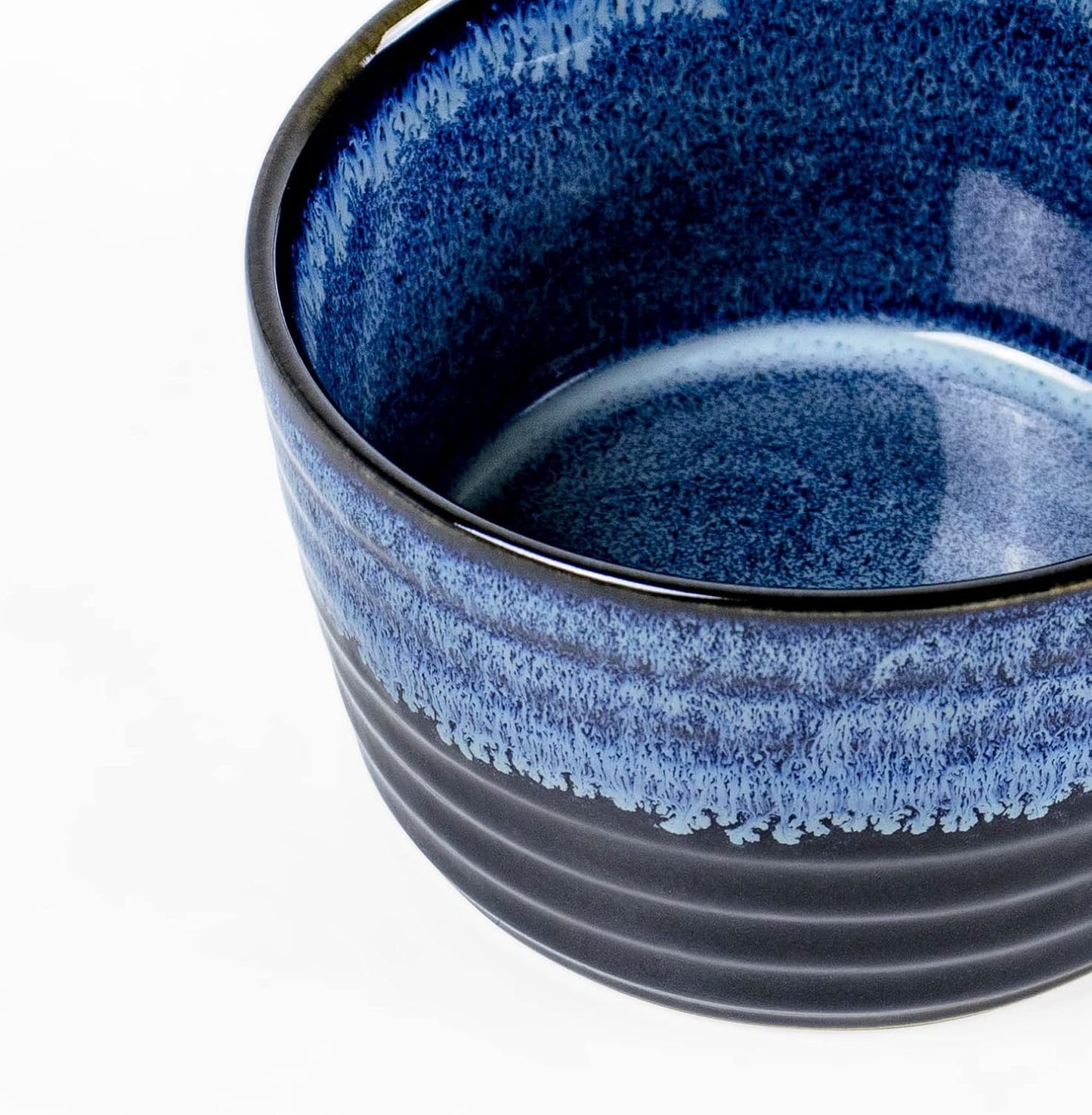 UNICASA Ramekin Set of 4, UNICASA 8 oz Creme Brulee Ramekins, Oven Safe Baking Set for Custard, Pudding, Souffle Cups, Reactive Blue