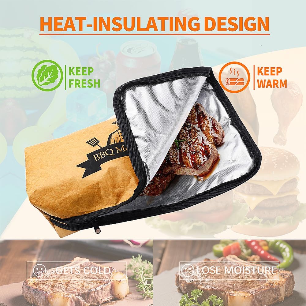 Food Grade FDA Compliant. Non-Toxic Reusable BBQ Meat Blanket, Meat Resting Bag, BBQ Blanket for Resting Meat, Barbecue Blanket 21in for Brisket &Turkeys Bonus an Absorbent Towel, Gifts for Men