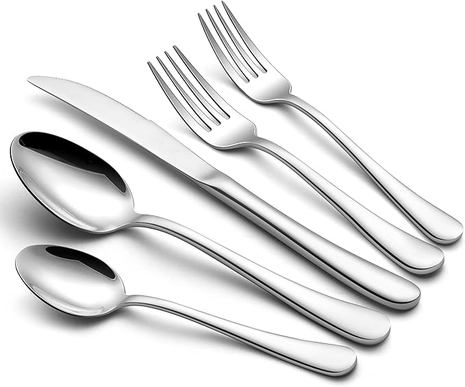 Onader 40 Piece Heavy Duty Cutlery Set, Stainless Steel Silverware Flatware Set for 8