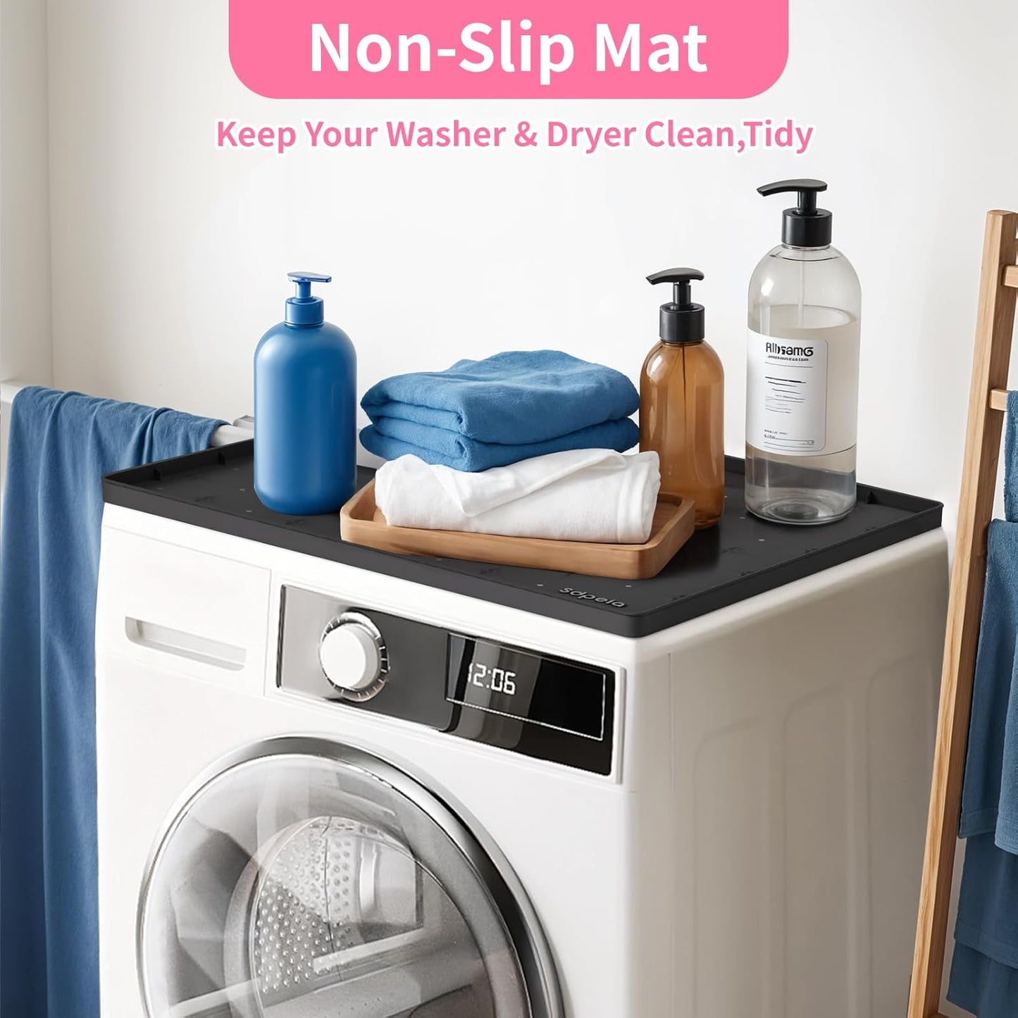 Sdpeia Under Sink Mat for [22" x 22"] Cabinet, Upgraded Silicone Waterproof Mat Kitchen Cabinet Liner Cabinet Protector Kitchen Organizers and Storage